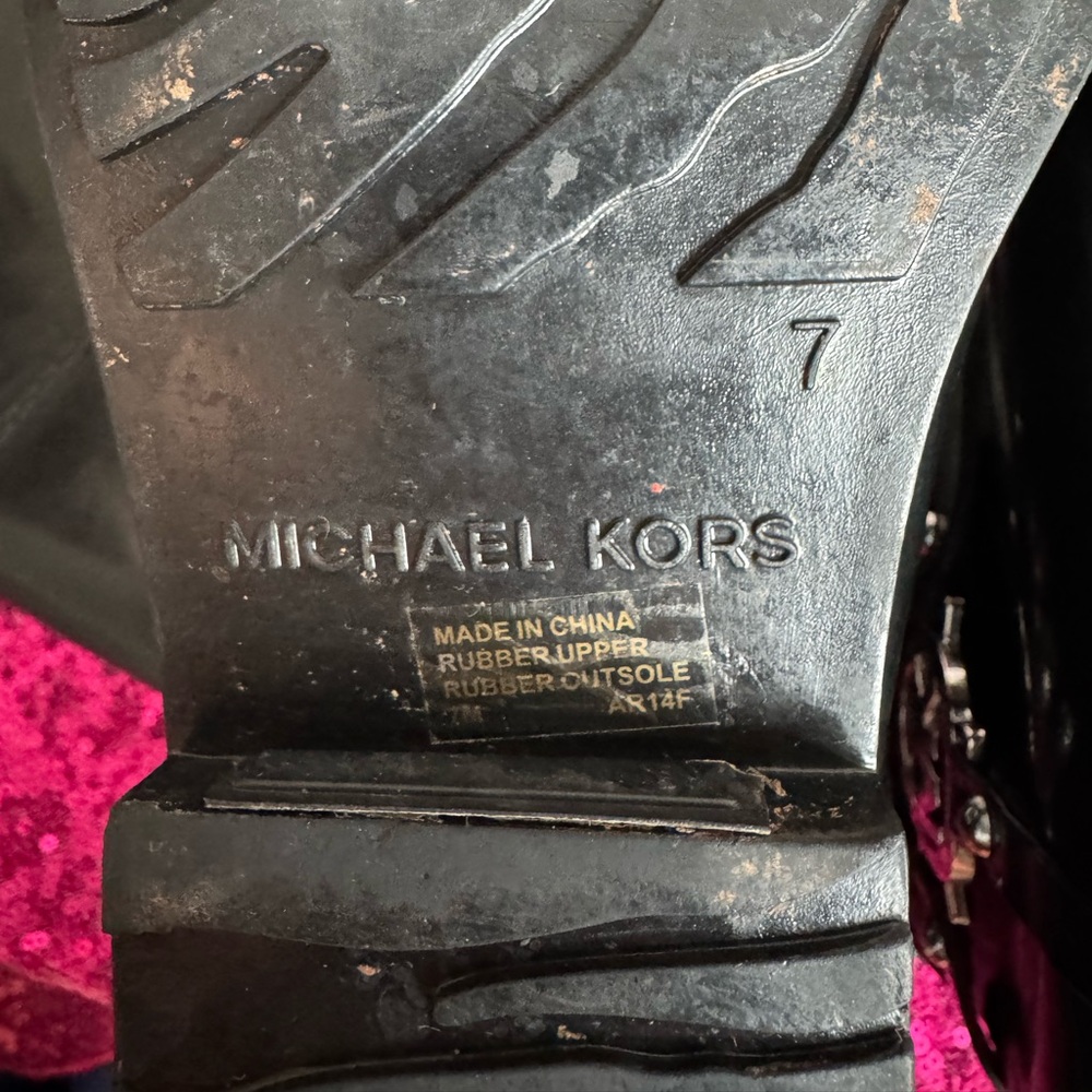 MICHAEL KORS 🖤 Women’s Rubber Knee-high Rain Boots (Size 7) - Picture 12 of 16